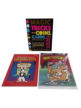 Magic Tricks Coins Cards Book Amazing Magic & Magic Circus Coloring Books
